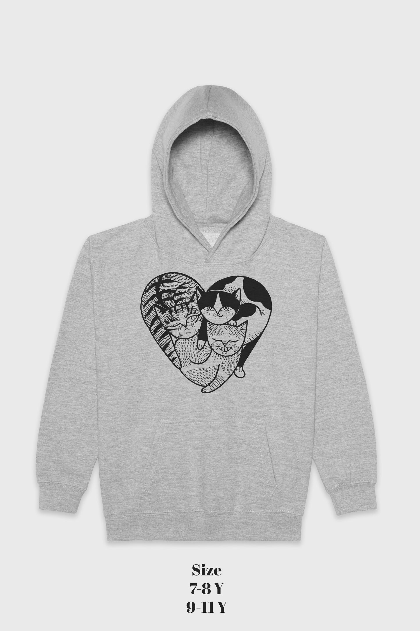 Cat Heart Hoodie - Kids - 20% SALE