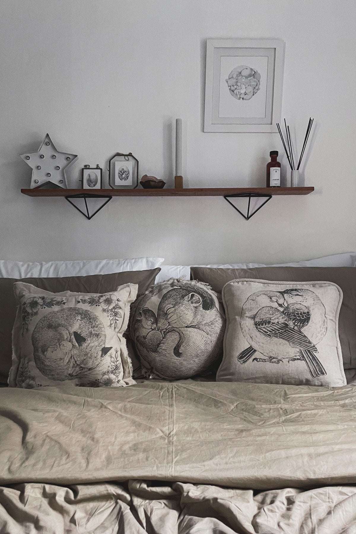 Collection of Cushion from Hello Big Hug. Lovebird, Hideaway and little Hug Pillows. Illustration by Tattoo Artist Suflanda