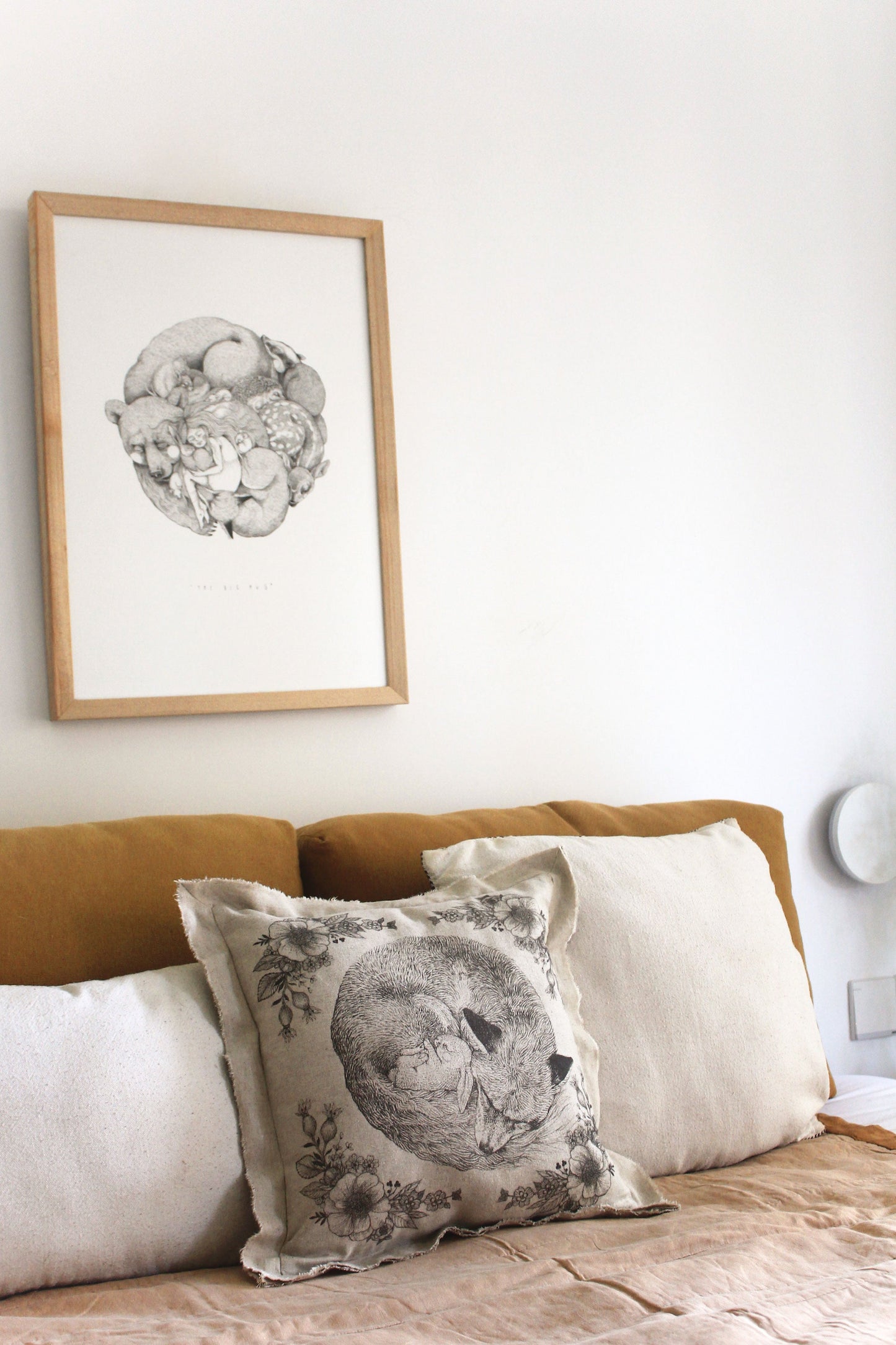 Hideaway Cushion by Hello Big Hug. Illustration by Tattoo Artist Suflanda
