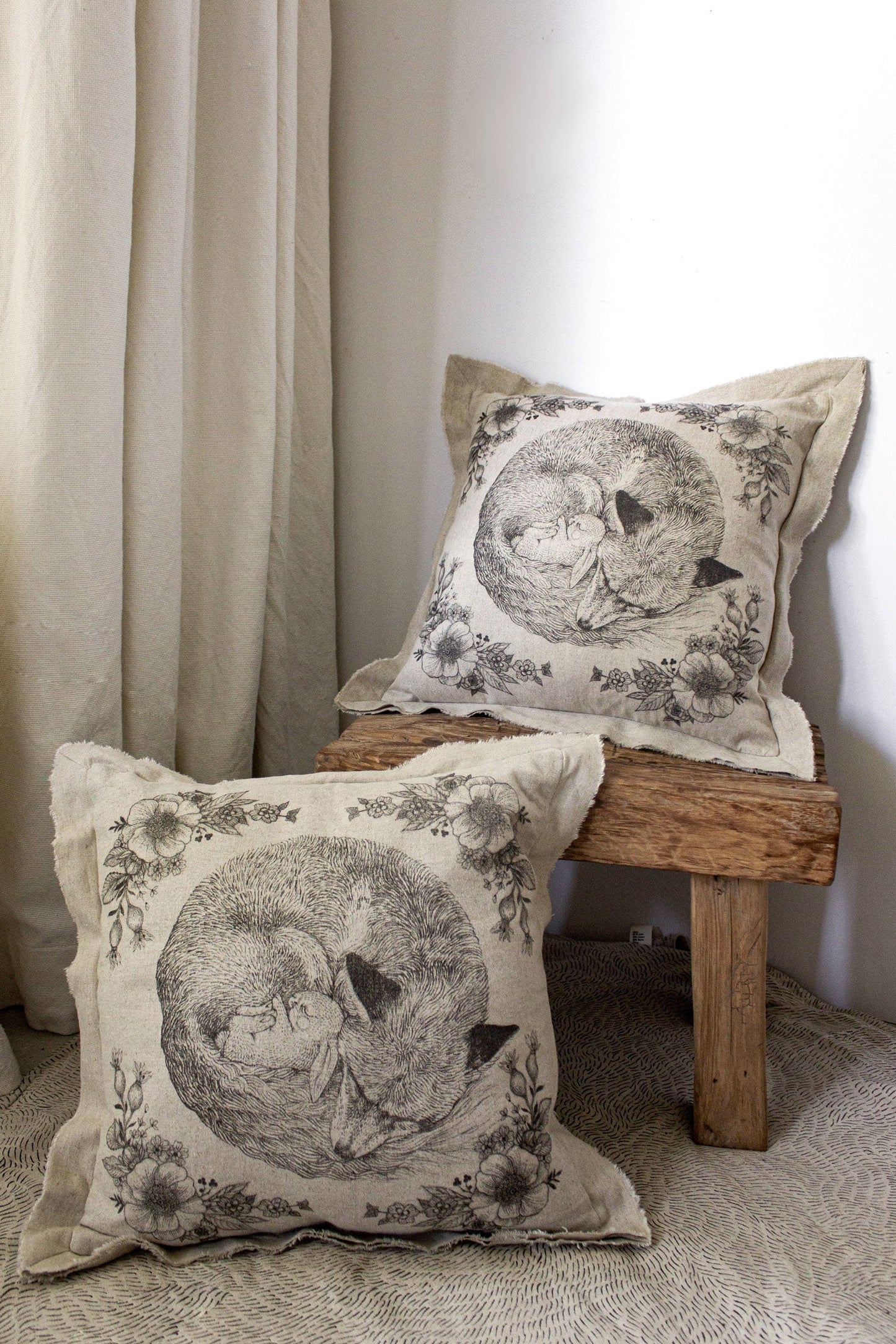 Hideaway Cushion by Hello Big Hug. Illustration by Tattoo Artist Suflanda